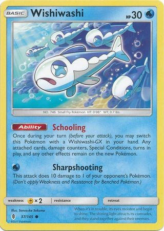 Wishiwashi 37/145 Common - Pokemon Sun & Moon Guardians Rising Card