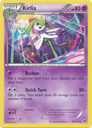 Kirlia 69/162 Uncommon - Pokemon XY Break Through Card