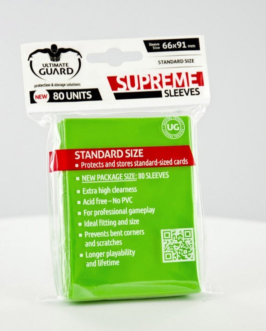 Ultimate Guard Supreme Standard Sized Sleeves - Light Green (80 Card Sleeves)