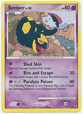 Pokemon Platinum Edition Uncommon Card - Seviper 61/127