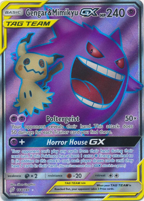 Gengar & Mimikyu-GX (Full Art) - 164/181 Pokemon » SM Team Up Ultra Rare