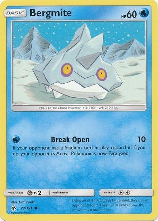 Bergmite 29/131 Common - Pokemon Sun & Moon Forbidden Light Card
