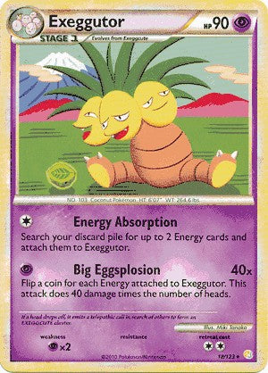 Pokemon HeartGold SoulSilver Single Card Rare Exeggutor 18/123