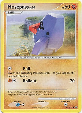 Pokemon Platinum Edition Common Card - Nosepass 84/127