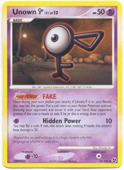 Pokemon Diamond & Pearl Great Encounters - Unown F (Uncommon) Card