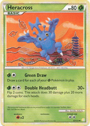 Pokemon HeartGold SoulSilver Single Card Uncommon Heracross 43/123 Pokemon HeartGold SoulSilver Single Card Uncommon Heracross 43/123