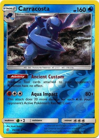 Carracosta - 45/236 - Uncommon Reverse Holo Sun & Moon: Unified Minds Reverse Holo