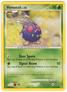 Pokemon Secret Wonders Common Card - Venonat 116/132
