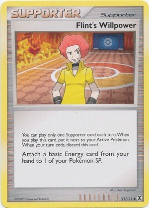 Pokemon Platinum Rising Rivals Trading Card Game Single Card Uncommon Flint's Willpower 91/111