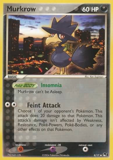 Pokemon POP Series 1 Promo Card Murkrow 8/17 Uncommon