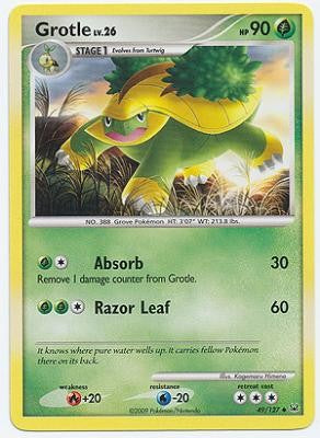 Pokemon Platinum Edition Uncommon Card - Grotle 49/127