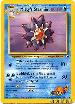 Pokemon Gym Heroes Uncommon Misty's Starmie #56 Pokemon Gym Heroes Uncommon Misty's Starmie #56