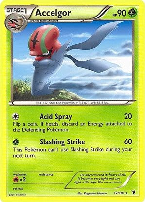 Pokemon Noble Victories Rare Card - Accelgor 12/101