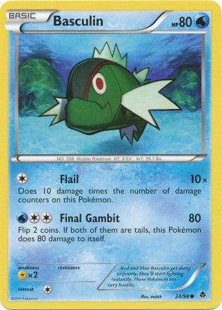 Pokemon Emerging Powers Common Card - Basculin 24/98