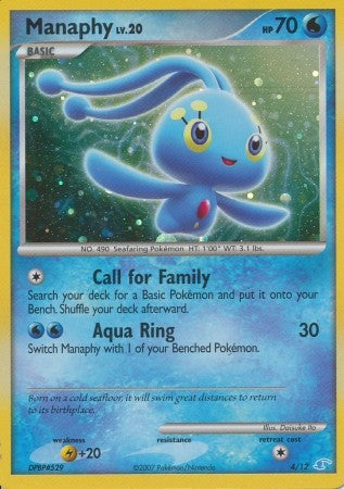 Pokemon Holo Rare Promo Single Card - Manaphy 4/12