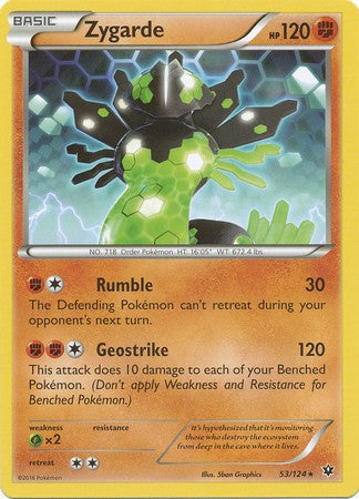 Pokemon XY Fates Collide Zygarde 53/124 card Pokemon XY Fates Collide Zygarde 53/124 card