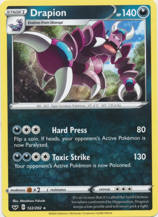 Drapion - 122/202 Pokemon » Sword and Shield Rare