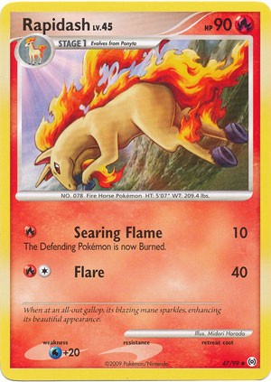 Pokemon Platinum Arceus Single Card Uncommon Rapidash 47/99