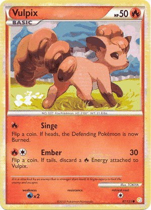 Pokemon HeartGold SoulSilver Single Card Common Vulpix 87/123