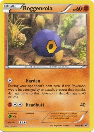 Pokemon Emerging Powers Common Card - Roggenrola 49/98