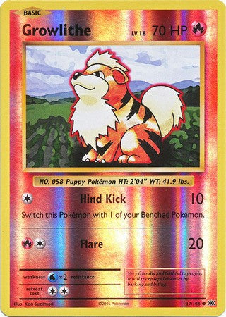 Growlithe 17/108 Common - Reverse Pokemon XY Evolutions Single Card