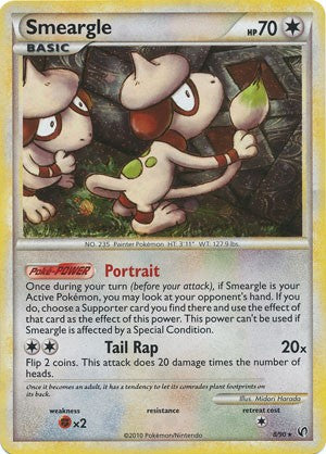 Pokemon Card HeartGold SoulSilver Undaunted Holo Rare Smeargle 8/90