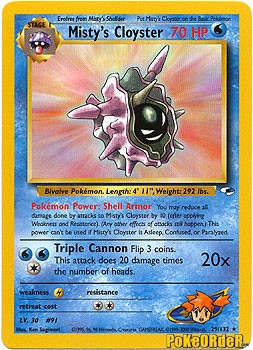 Pokemon Gym Heroes Rare Card - Misty's Cloyster 29/132