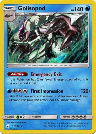 Golisopod - 51/236 - Holo Rare Sun & Moon: Unified Minds