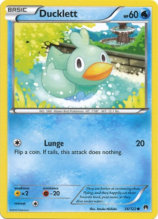 Ducklett 36/122 Common - Pokemon XY Breakpoint Card