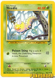 Pokemon Base Set 2 Common Card - Weedle 100/130