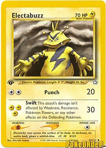 electabuzz pokemon card Japanese 034/063 sv9a C TCG this attack does 30 damage plus 10 more damage Nintendo Pokemon Neo Genesis Uncommon