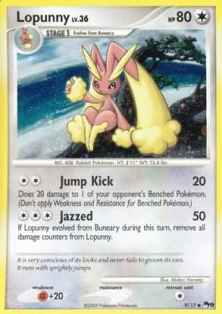 Pokemon Lopunny 9/17 Holo Rare Promo Single Card