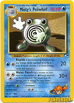 Pokemon Gym Heroes Uncommon Card - Misty's Poliwhirl 53/132