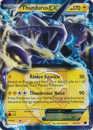 Thundurus EX 38/116 - Pokemon Plasma Freeze Ultra Rare Card