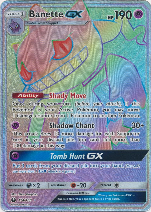 Banette GX 174/168 Hyper Rare - Celestial Storm SM7 Pokemon Card