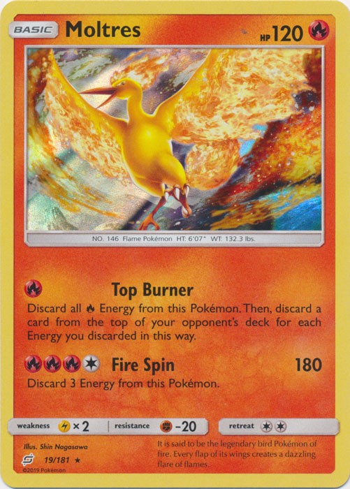 Moltres - 19/181 Pokemon » SM Team Up Holo Rare