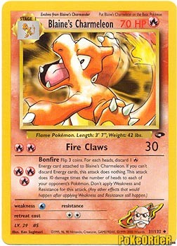 Gym Challenge - Blaine's Charmeleon Card