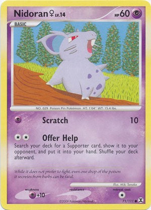 Pokemon Platinum Rising Rivals Single Card Common Nidoran (F) 71/111