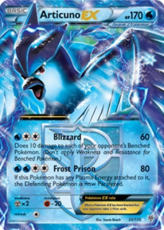 Articuno EX 25/135 - Pokemon Plasma Storm Ultra Rare Card Articuno EX 25/135 - Pokemon Plasma Storm Ultra Rare Card