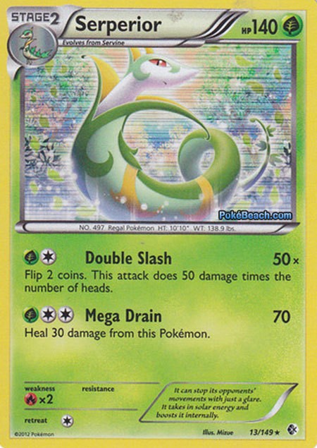 Serperior 13/149 - Pokemon Boundaries Crossed Holo Rare Card