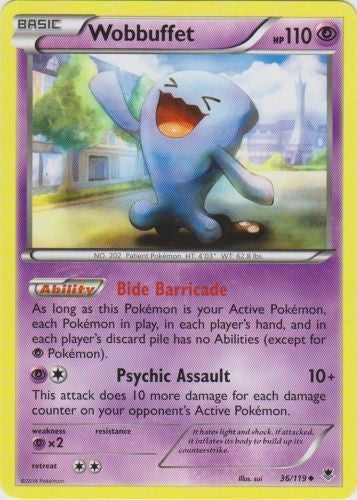 Wobbuffet 36/119 - UnCommon Pokemon XY Phantom Forces Card