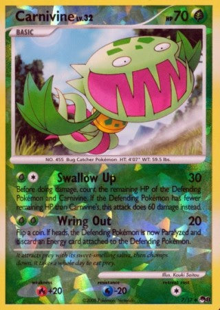 Pokemon Carnivine 7/17 Uncommon Promo Single Card