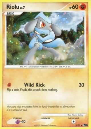 Pokemon POP Series 6 Promo Card Riolu 8/17 Holo Rare