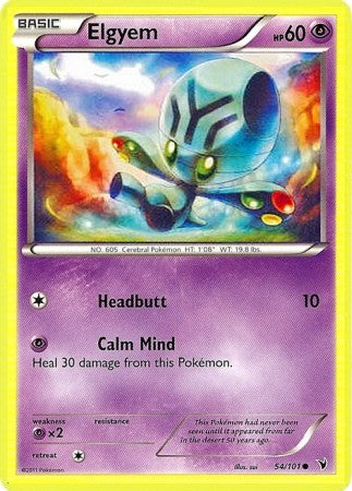 Pokemon Noble Victories Common Card - Elgyem 54/101