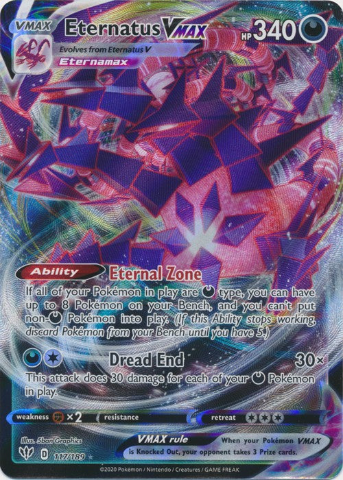 Pokemon Darkness Ablaze Ultra Rare Holo Eternatus VMAX #117