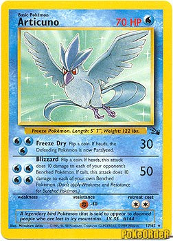 Pokemon Fossil Rare Card - Articuno 17/62