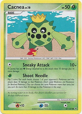 Pokemon Platinum Edition Common Card - Cacnea 67/127