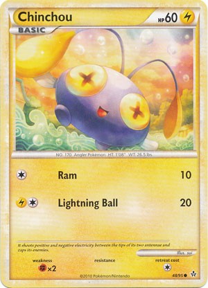 Pokemon HeartGold & Soulsilver Unleashed Common Chinchou #48 Pokemon HeartGold & Soulsilver Unleashed Common Chinchou #48