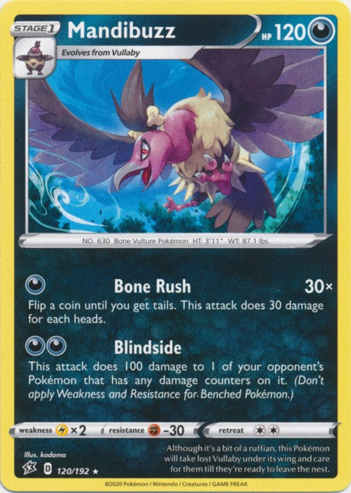 Mandibuzz - 120/192 Pokemon » SWSH Rebel Clash Rare