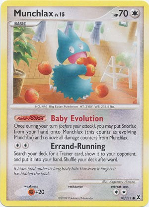 Pokemon Platinum Rising Rivals Single Card Common Munchlax 70/111